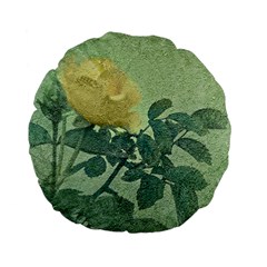 Yellow Rose Vintage Style  15  Premium Flano Round Cushion  by dflcprints