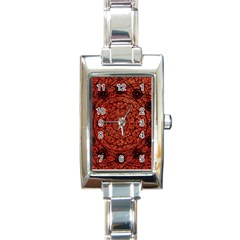 Grunge Style Geometric Mandala Rectangular Italian Charm Watch by dflcprints