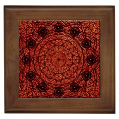 Grunge Style Geometric Mandala Framed Ceramic Tile by dflcprints