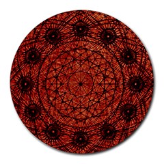 Grunge Style Geometric Mandala 8  Mouse Pad (round) by dflcprints