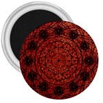 Grunge Style Geometric Mandala 3  Button Magnet Front