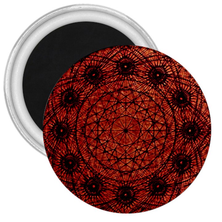 Grunge Style Geometric Mandala 3  Button Magnet