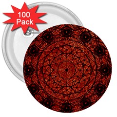 Grunge Style Geometric Mandala 3  Button (100 Pack) by dflcprints