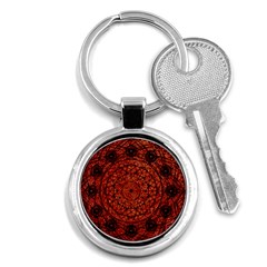 Grunge Style Geometric Mandala Key Chain (round) by dflcprints