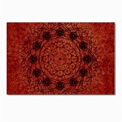 Grunge Style Geometric Mandala Postcard 4 x 6  (10 Pack) by dflcprints