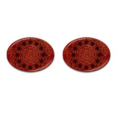 Grunge Style Geometric Mandala Cufflinks (oval) by dflcprints