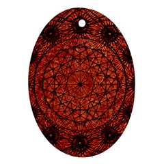 Grunge Style Geometric Mandala Oval Ornament (two Sides) by dflcprints