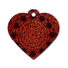 Grunge Style Geometric Mandala Dog Tag Heart (one Sided)  by dflcprints