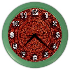 Grunge Style Geometric Mandala Wall Clock (color) by dflcprints