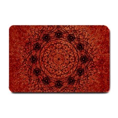 Grunge Style Geometric Mandala Small Door Mat by dflcprints