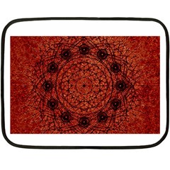 Grunge Style Geometric Mandala Mini Fleece Blanket (two Sided) by dflcprints