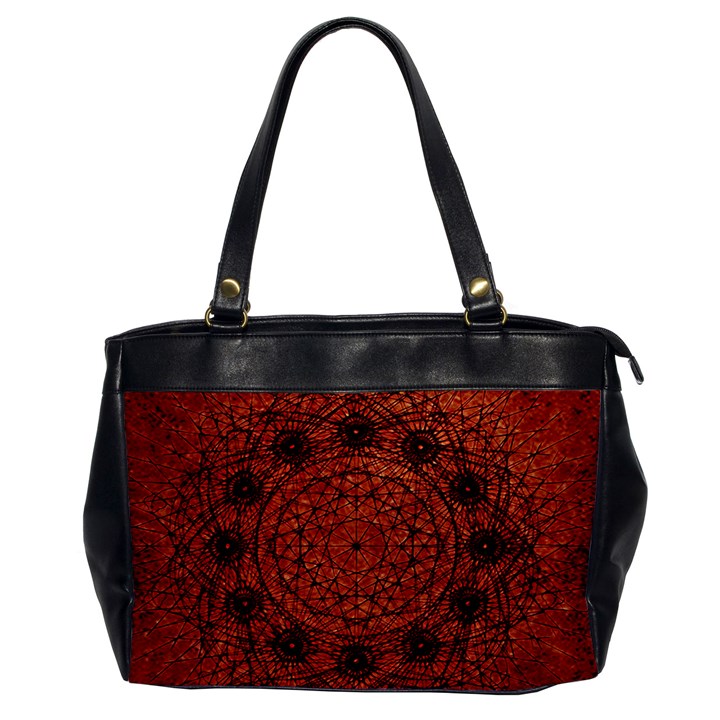 Grunge Style Geometric Mandala Oversize Office Handbag (One Side)