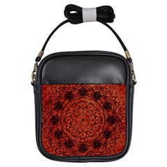 Grunge Style Geometric Mandala Girl s Sling Bag by dflcprints