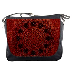 Grunge Style Geometric Mandala Messenger Bag by dflcprints