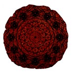 Grunge Style Geometric Mandala 18  Premium Flano Round Cushion  Back