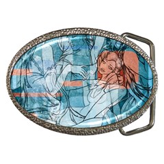 Retro Girls Belt Buckle (Oval)