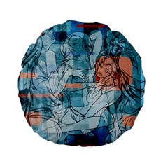 Retro Girls 15  Premium Flano Round Cushion 