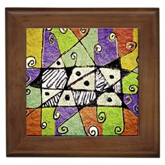 Multicolored Tribal Print Abstract Art Framed Ceramic Tile by dflcprints