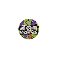 Multicolored Tribal Print Abstract Art 1  Mini Button Magnet by dflcprints