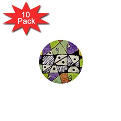 Multicolored Tribal Print Abstract Art 1  Mini Button (10 Pack) by dflcprints