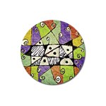 Multicolored Tribal Print Abstract Art Magnet 3  (Round) Front