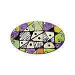 Multicolored Tribal Print Abstract Art Sticker 100 Pack (Oval) Front