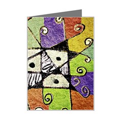 Multicolored Tribal Print Abstract Art Mini Greeting Card by dflcprints