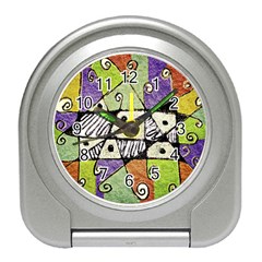 Multicolored Tribal Print Abstract Art Desk Alarm Clock by dflcprints