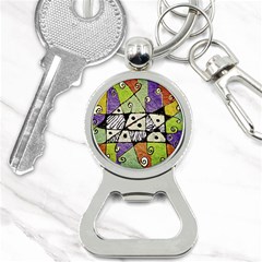 Multicolored Tribal Print Abstract Art Bottle Opener Key Chain by dflcprints