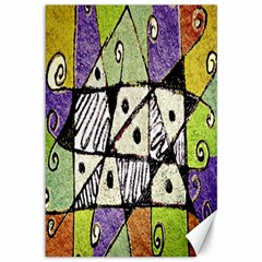 Multicolored Tribal Print Abstract Art Canvas 12  X 18  (unframed) by dflcprints