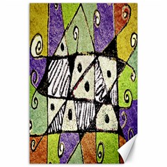 Multicolored Tribal Print Abstract Art Canvas 24  X 36  (unframed) by dflcprints