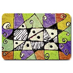 Multicolored Tribal Print Abstract Art Large Door Mat by dflcprints