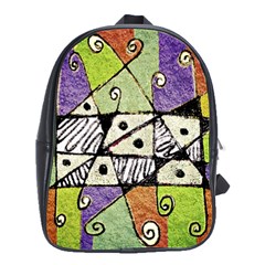 Multicolored Tribal Print Abstract Art School Bag (large) by dflcprints