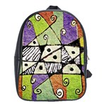 Multicolored Tribal Print Abstract Art School Bag (Large) Front