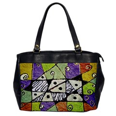 Multicolored Tribal Print Abstract Art Oversize Office Handbag (one Side) by dflcprints