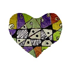 Multicolored Tribal Print Abstract Art 16  Premium Heart Shape Cushion  by dflcprints