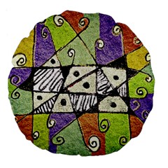 Multicolored Tribal Print Abstract Art 18  Premium Flano Round Cushion  by dflcprints