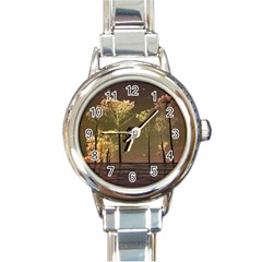 Fantasy Landscape Round Italian Charm Watch by dflcprints