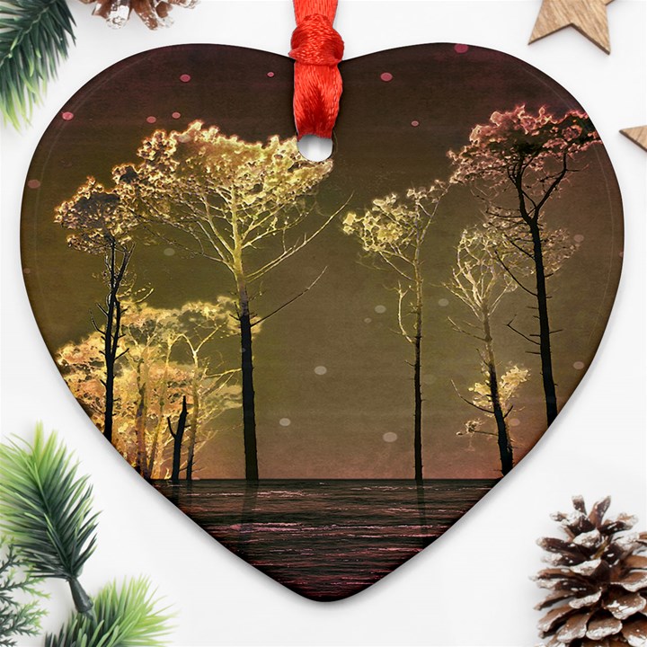 Fantasy Landscape Heart Ornament