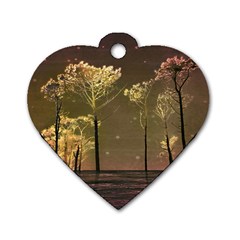 Fantasy Landscape Dog Tag Heart (one Sided)  by dflcprints