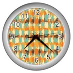 Shredded abstract background Wall Clock (Silver) Front