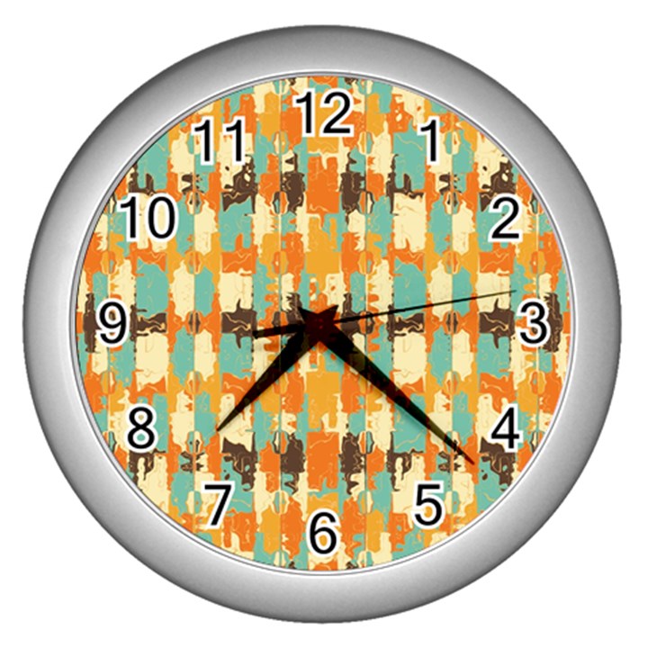 Shredded abstract background Wall Clock (Silver)