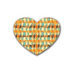 Shredded Abstract Background Rubber Coaster (heart) by LalyLauraFLM