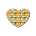 Shredded abstract background Rubber Coaster (Heart) Front