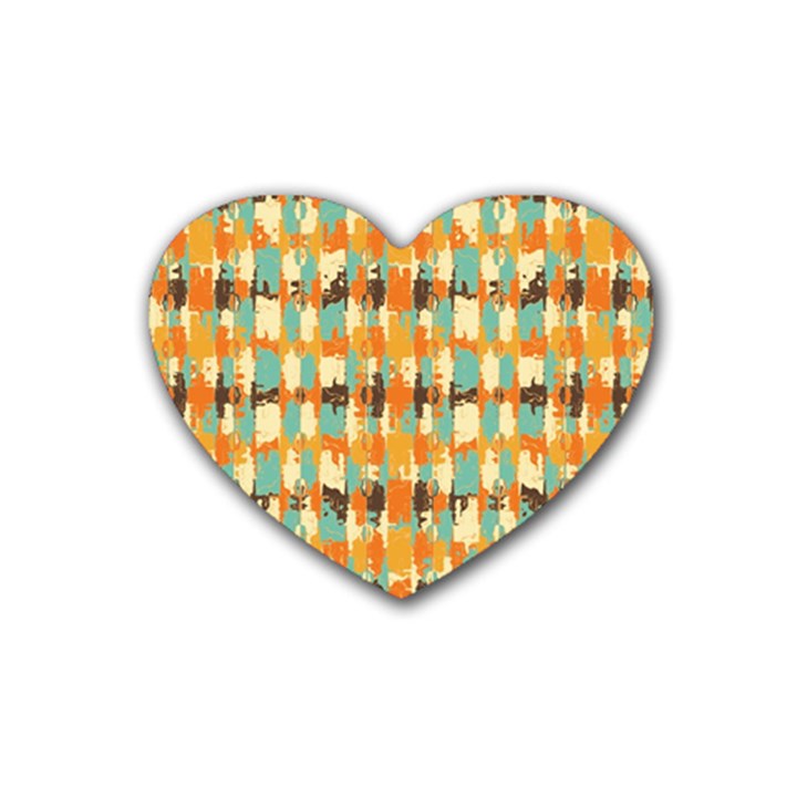 Shredded abstract background Rubber Coaster (Heart)