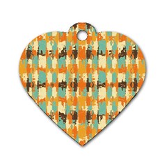 Shredded Abstract Background Dog Tag Heart (two Sides) by LalyLauraFLM