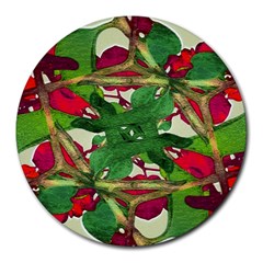 Floral Print Colorful Pattern 8  Mouse Pad (round) by dflcprints