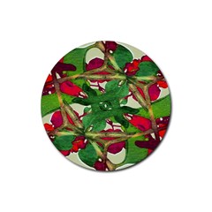 Floral Print Colorful Pattern Drink Coaster (round) by dflcprints