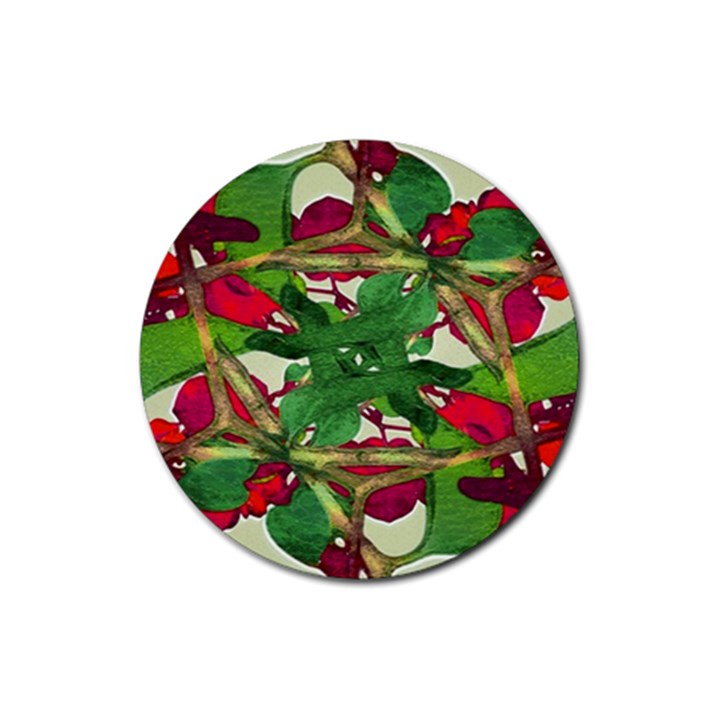 Floral Print Colorful Pattern Drink Coasters 4 Pack (Round)