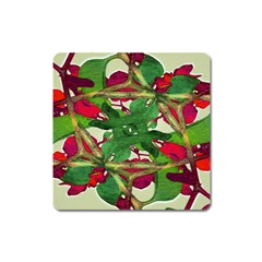 Floral Print Colorful Pattern Magnet (square) by dflcprints